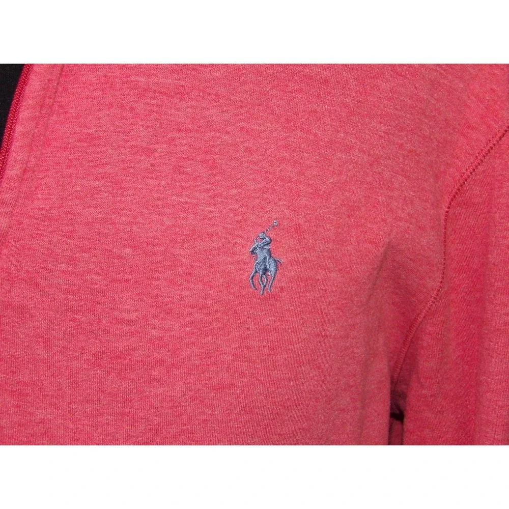 Polo Ralph Lauren Performance‎ Pale Pink Jersey Cotton 1/4 Zip Sweater Men's XL